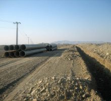خط انتقال آب به شبکه آبیاری و زهکشی پایین دست سد مخزنی شی کلک